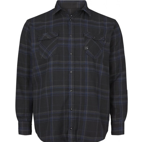 Replika Long Sleeve Checked Shirt Black